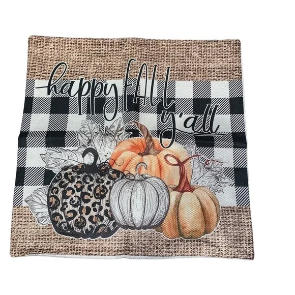 2 farmhouse fall pillow covers 18x18 - Picture 4 of 6